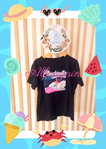 T-shirt cendrillon noir 8ans Disney reserved