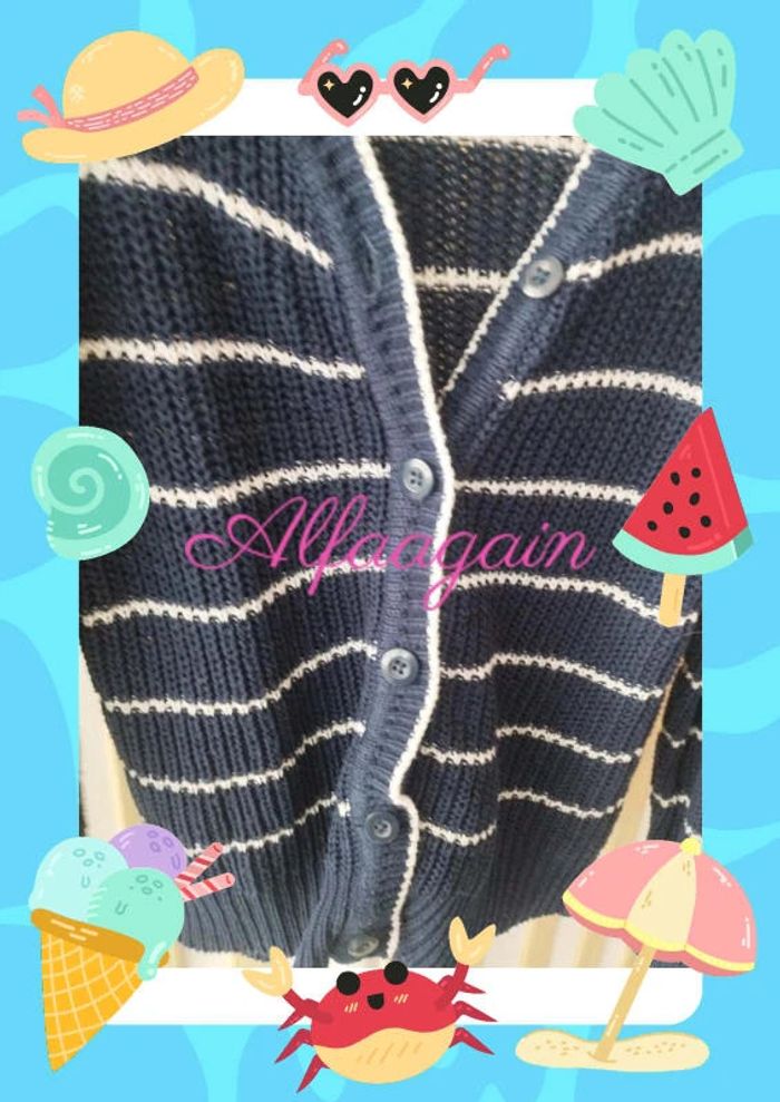 Gilet orchestra 10ans bleu rayé - photo numéro 3