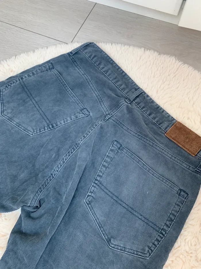 Pantalon bleu côtelé pour homme - photo numéro 3