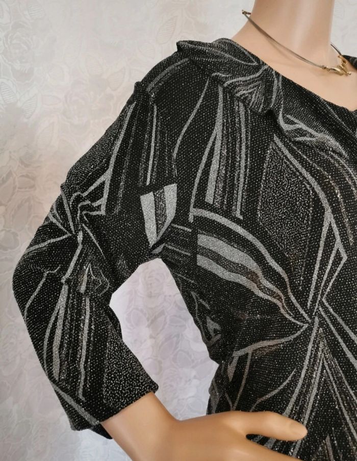 Blouse. Noir et argent. Taille 42.Fafa Mod Paris - photo numéro 2