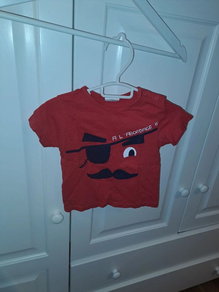 Kitchoun tee-shirt rouge à l abordage taille 9 mois - photo numéro 3