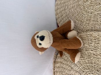 Doudou Singe Blanc Marron
