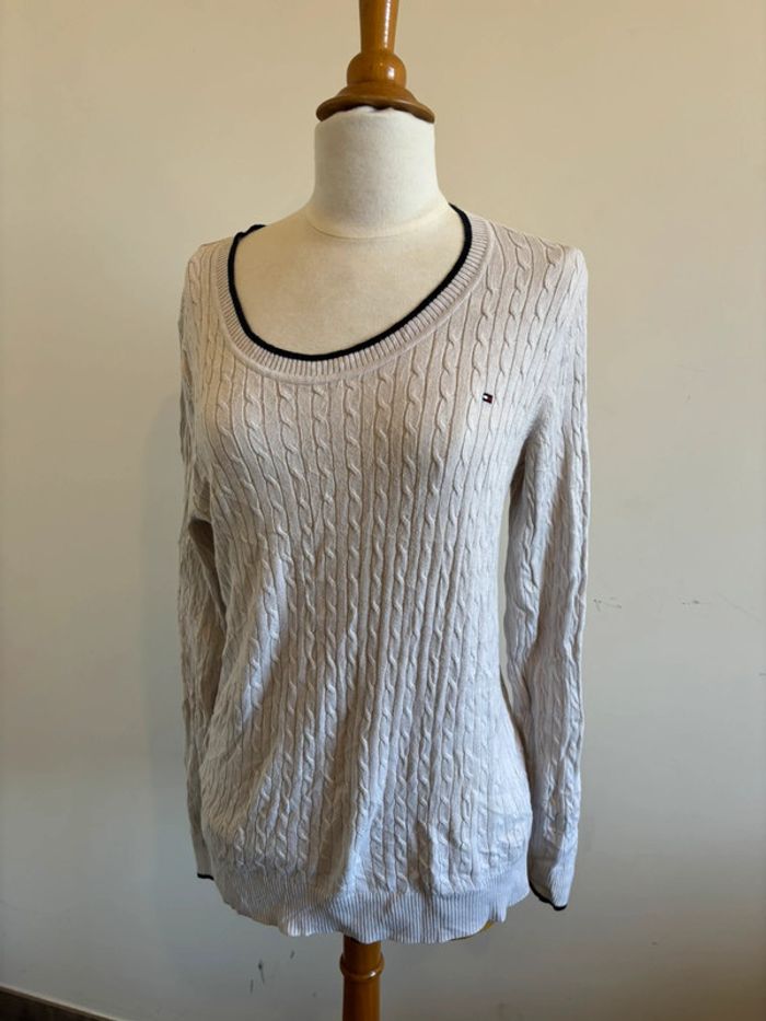 Pull fin col rond Tommy Hilfiger taille L
