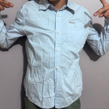 Chemise pépé jeans bleu drapeau arrière de la chemise