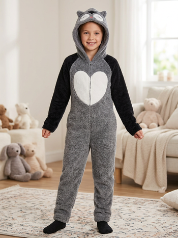 combinaison sur pyjama gris et noir taille XS Etam Neuf très douce