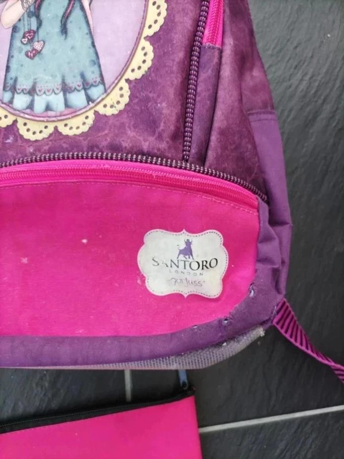 Joli cartable gorjuss santoro + trousse et crayons à papier pailletés - photo numéro 4