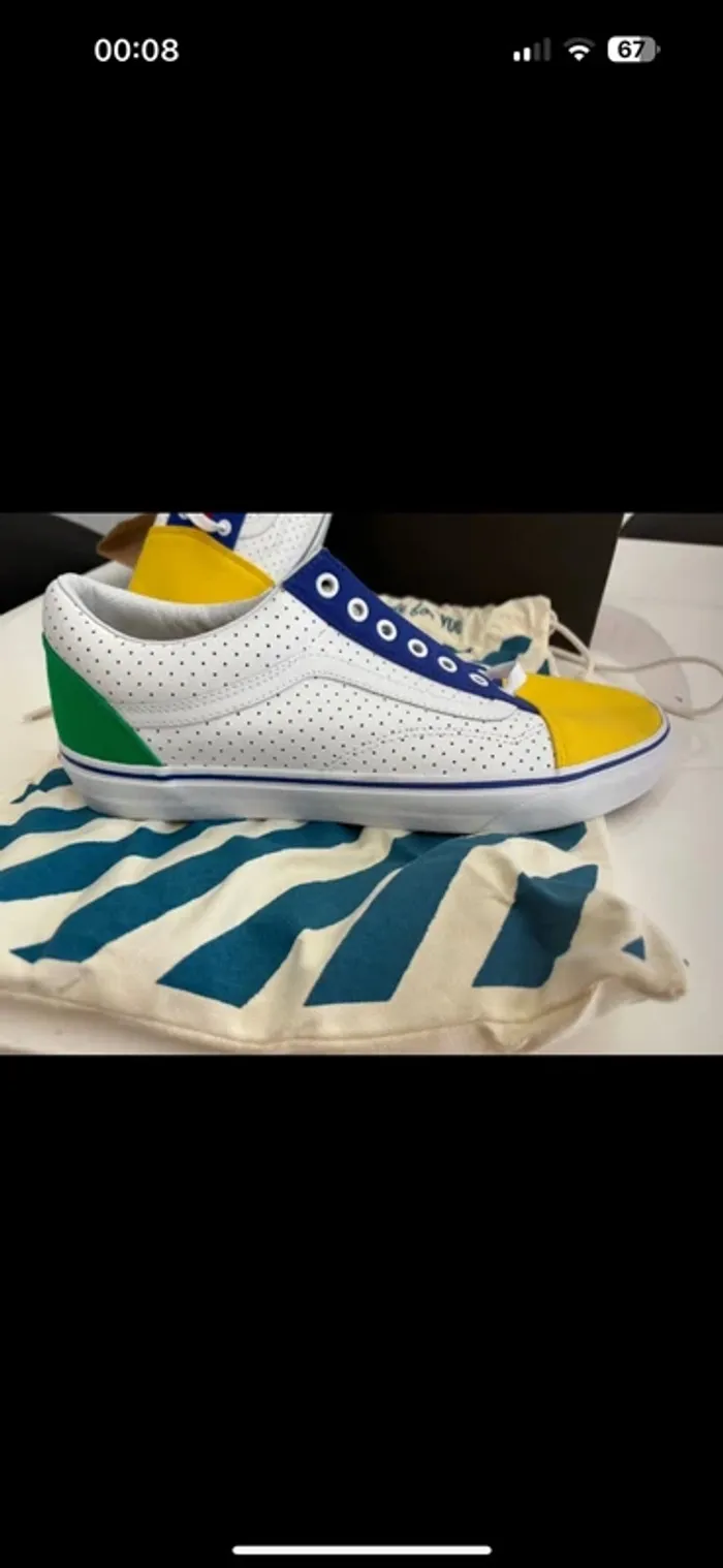 Baskets m vans old skool Customs en cuir neuves taille 46 – modèle unique