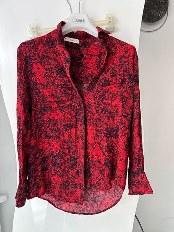 Chemise femme noire et rouge