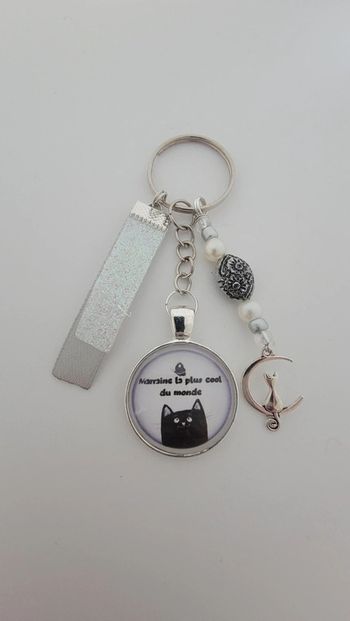 Cadeau marraine, porte clé message bijoux de sac " marraine la plus cool du monde"