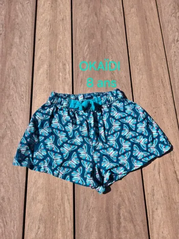 Short Okaïdi 8 ans turquoise papillons