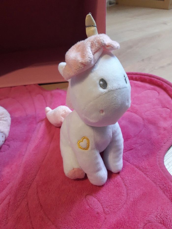 Lot 2 peluches licorne avec petit sac - photo numéro 3