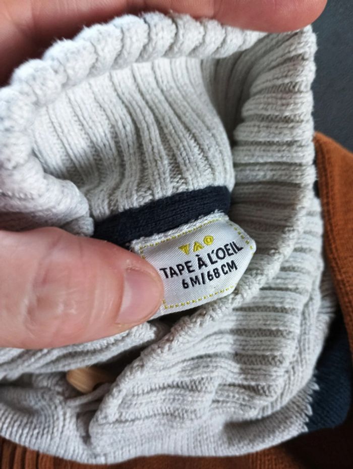 Pull joli col Garçon 6 mois Tao 100% coton - photo numéro 3