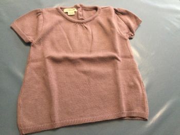 pull grain de blé 23 mois 2 ans tbe prune  100 % coton