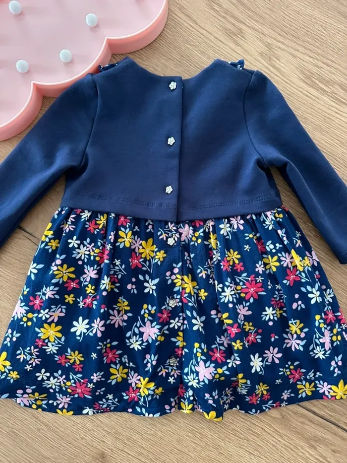 Robe bleue fleurie 9 mois - photo numéro 5