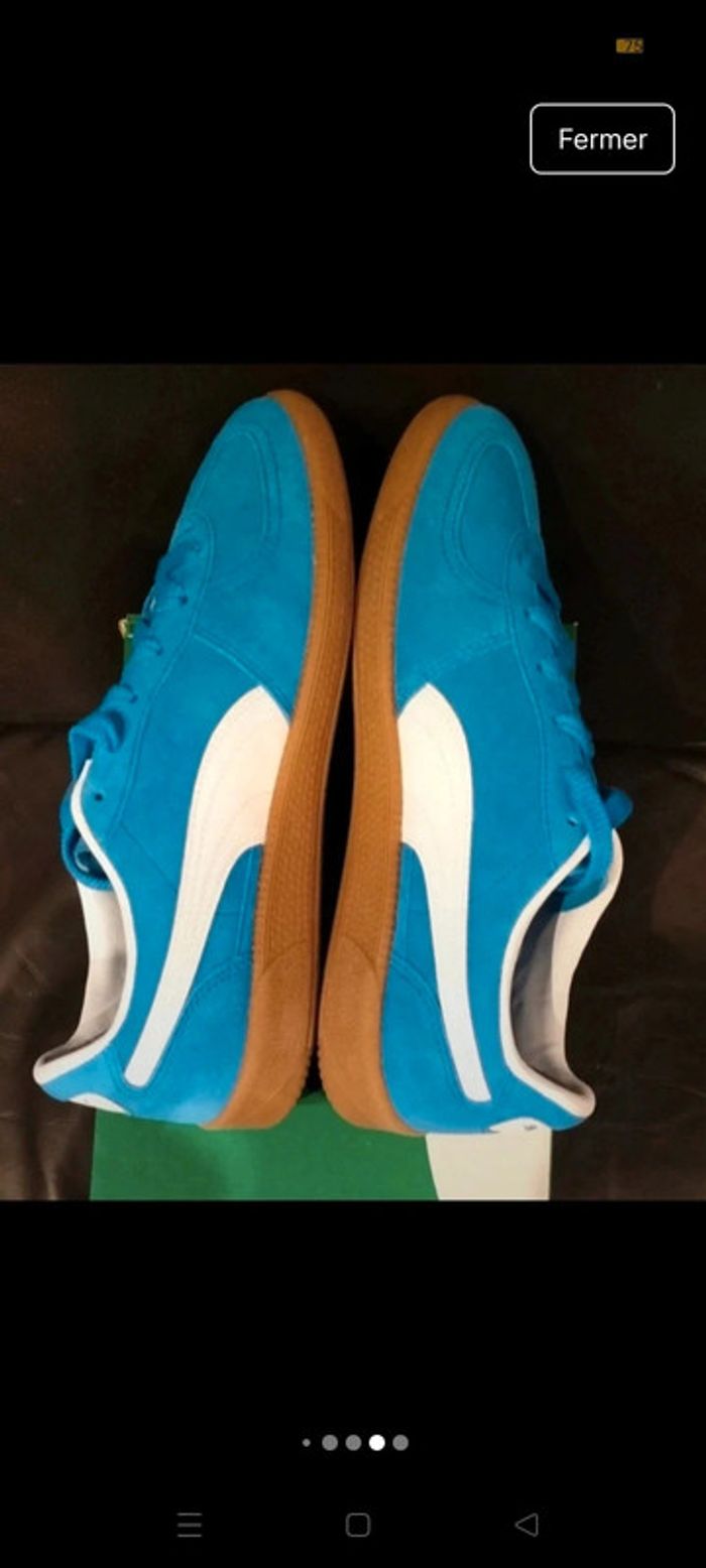 Baskets Puma Palermo couleur bleue électrique neuves - photo numéro 10
