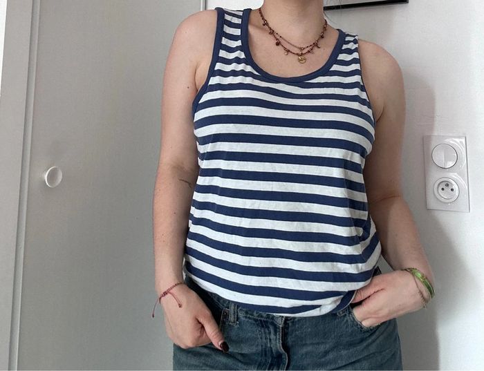 Débardeur rayé bleu et blanc – Pepe Jeans – Taille XL – Excellent état