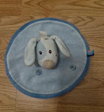 Doudou rond chien bleu