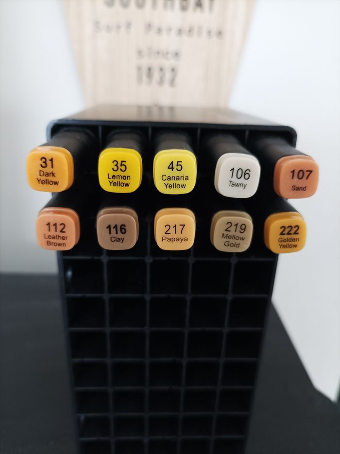 Feutres Twinmarkers tons jaunes neufs