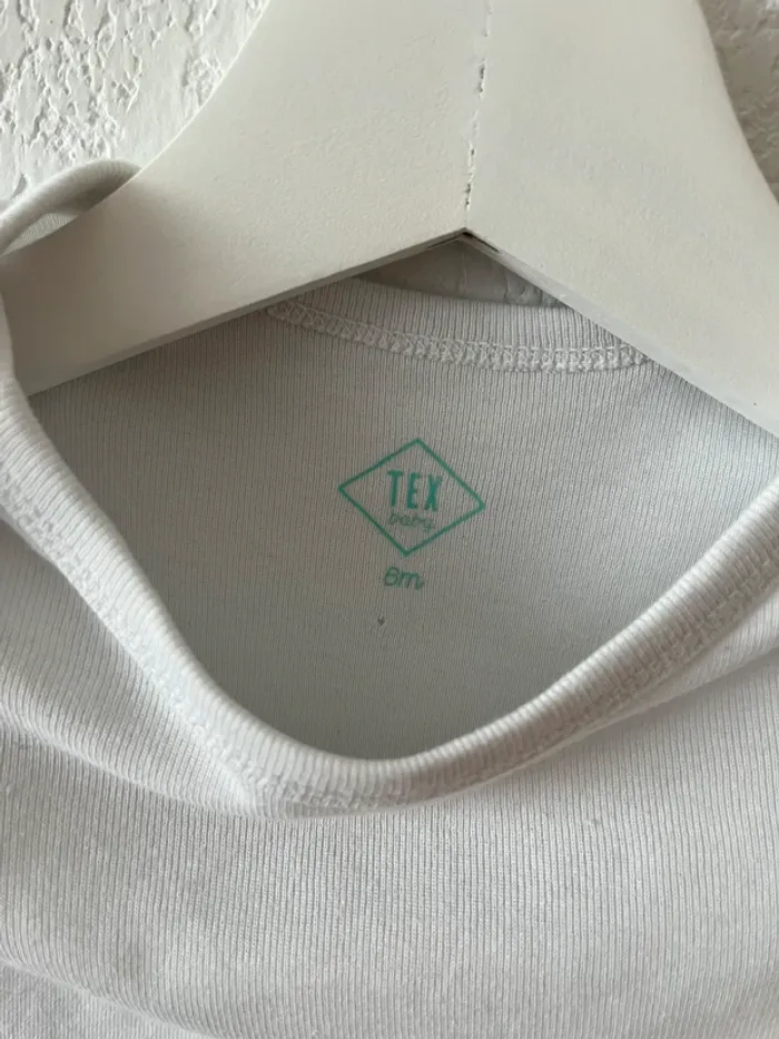 Body bébé blanc manches longues TEX – Taille 6 mois - photo numéro 3