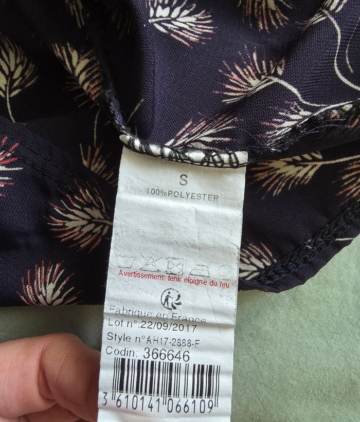 MISS GLAMMY Haut Sans Manches Polyester Noir Motif Épi Taille S - photo numéro 5