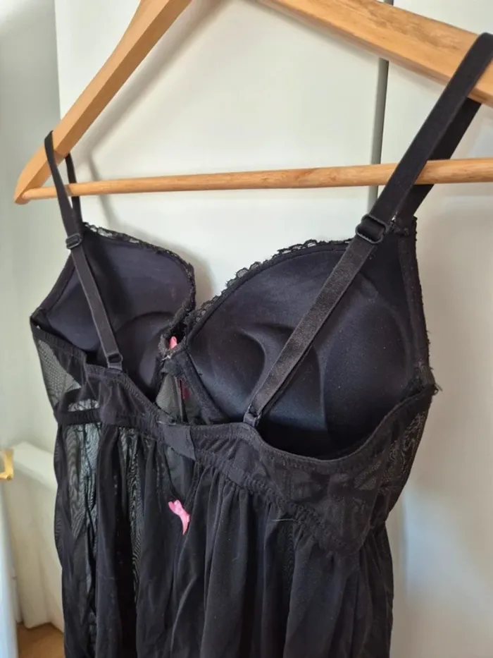Belle nuisette soutien gorge dentelle super push up H&M 🌸 Taille française 95B eur 80B noir et rose - photo numéro 9