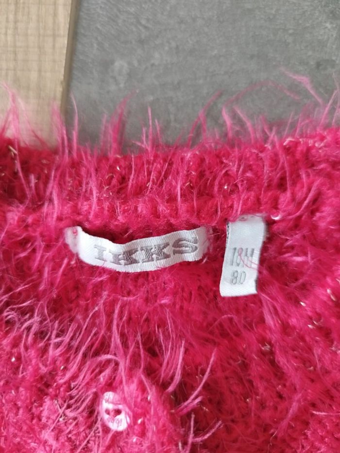 Lot gilet hiver rouge + tee shirt manches longues marine - photo numéro 3