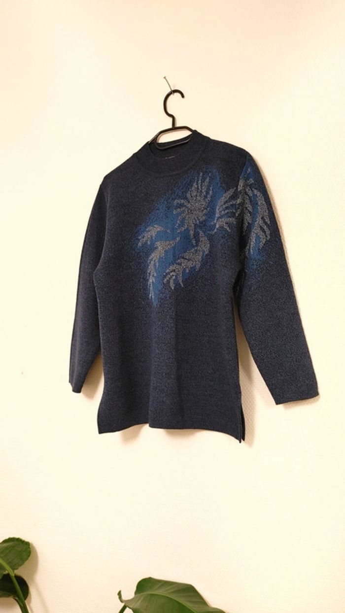 Magnifique pull épais hiver en laine acrylique et viscose berger du Nord S 36 ras du cou - photo numéro 3