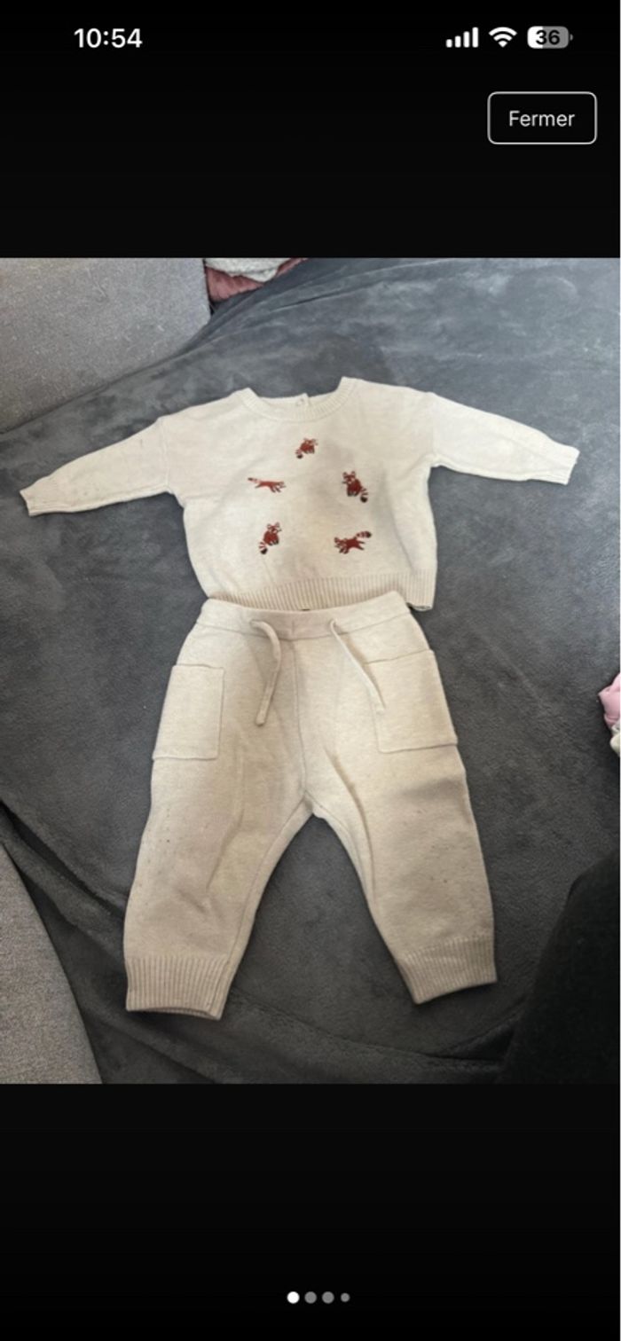 Ensemble bas + pull , taille 3 mois , bouloches (voir photos) - photo numéro 2