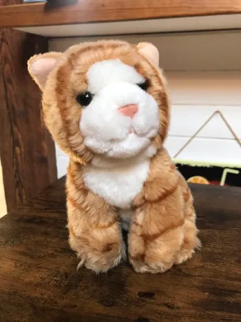 Peluche Chat chaton Roux et blanc en TBE