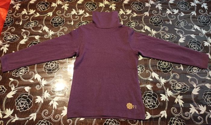 Pull col roulé violet imprimé logo Orchestra