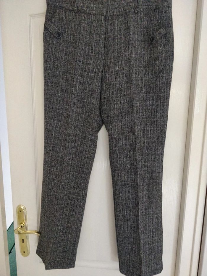 Pantalon droit noir et blanc femme