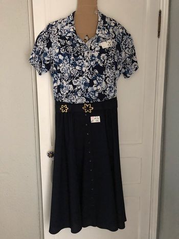 908-jupe longue/large marine T U (38/48)NEUF