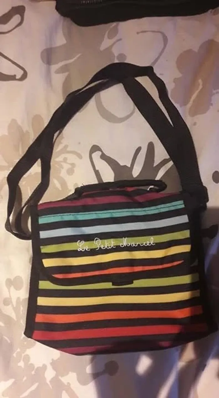 Little Marcel - Sac rayé multicolore