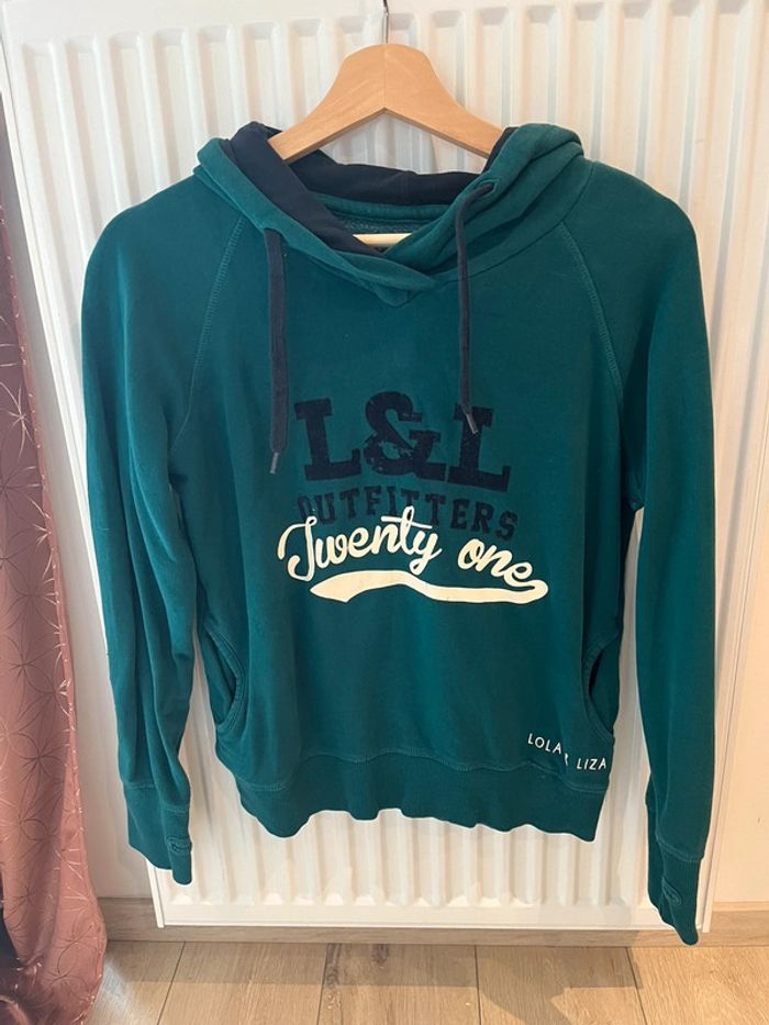 Sweat à capuche turquoise