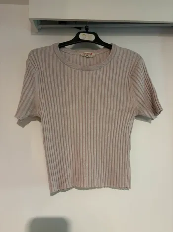 Top côtelé rose clair Jennyfer taille S 🌸