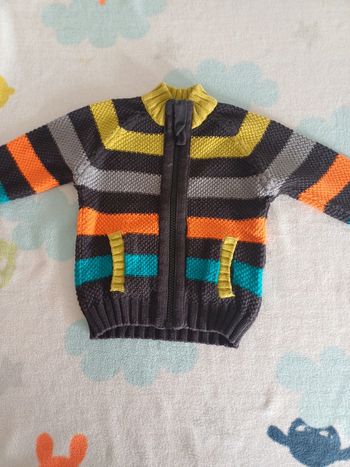 Gilet zippé multicolore 6 mois