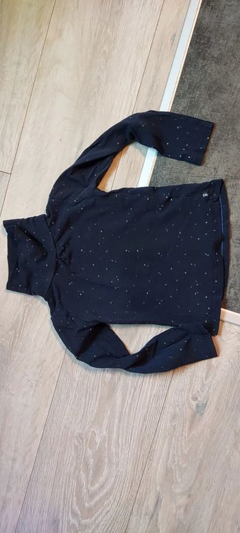 Sous pull à col roulé, bleu foncé, avec etoiles et brillants Okaidi, 3 ans