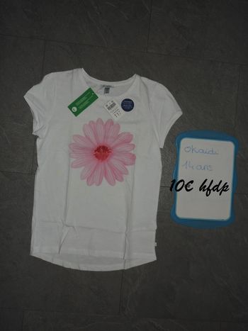 tee shirt okaidi taille 14 ans neuf