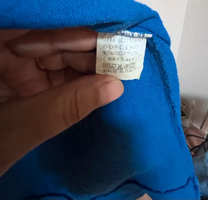 Joli Robe Bleue en lin & coton - Taille 42 - photo numéro 11
