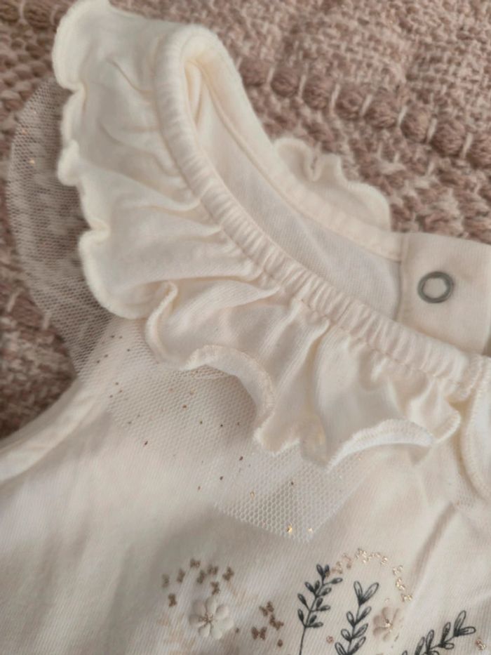 Ensemble cérémonie haut pailleté coeur doré jupe dentelle broderies orchestra 2 ans 23 mois - photo numéro 2