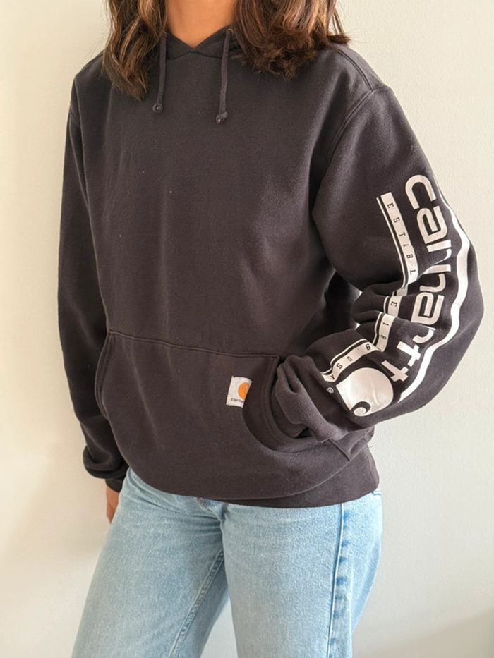 Pull / Sweat à capuche cordon & poches avant Carhartt taille S couleur noir.