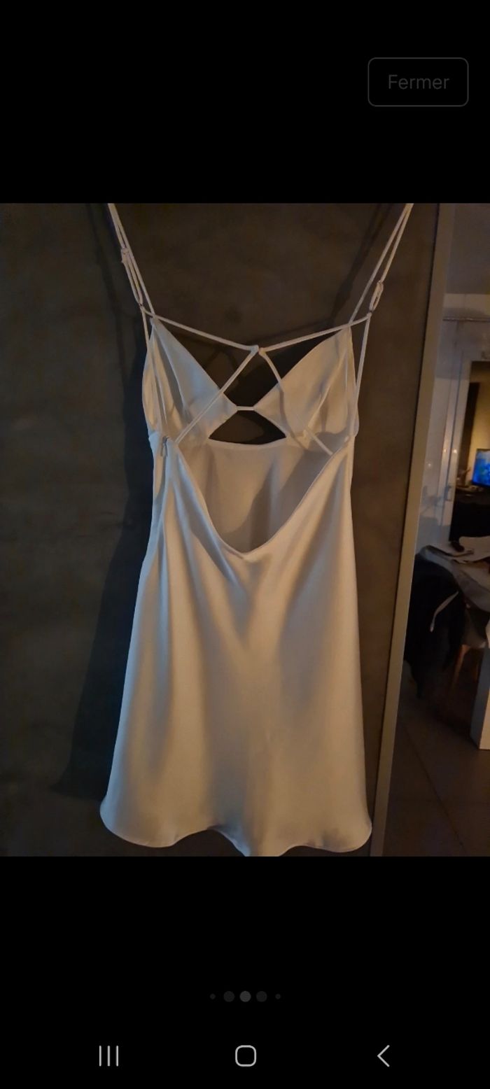 Robe satinée blanche - Zara - photo numéro 4