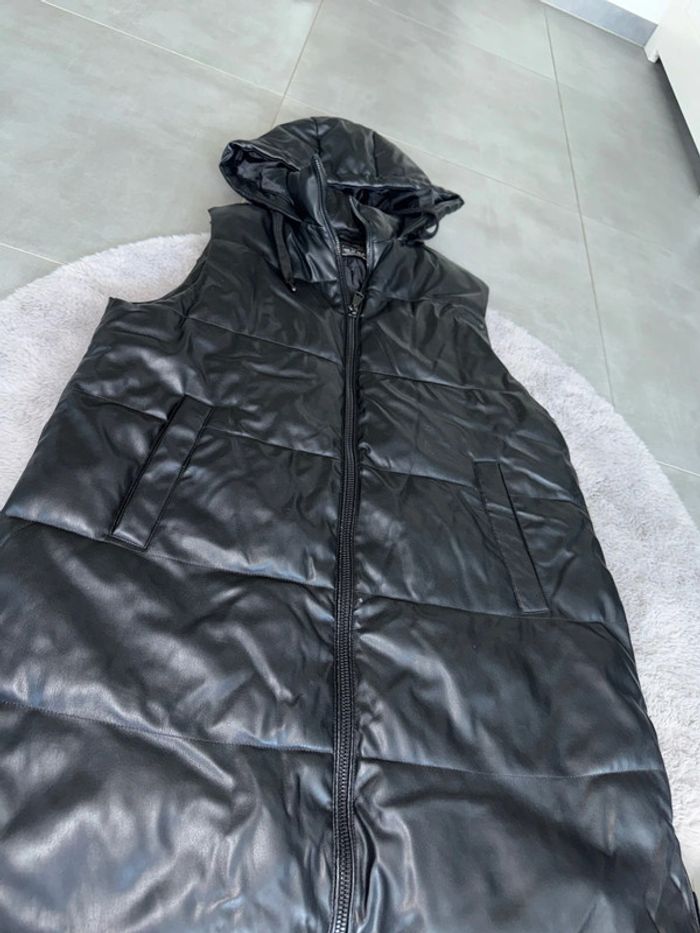 Veste sans manche simicuir longue taille L - photo numéro 3