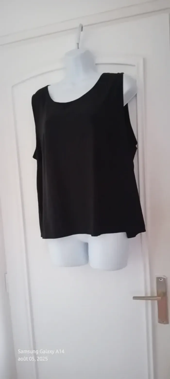 Débardeur fluide col rond noir femme xxl opaline - photo numéro 4