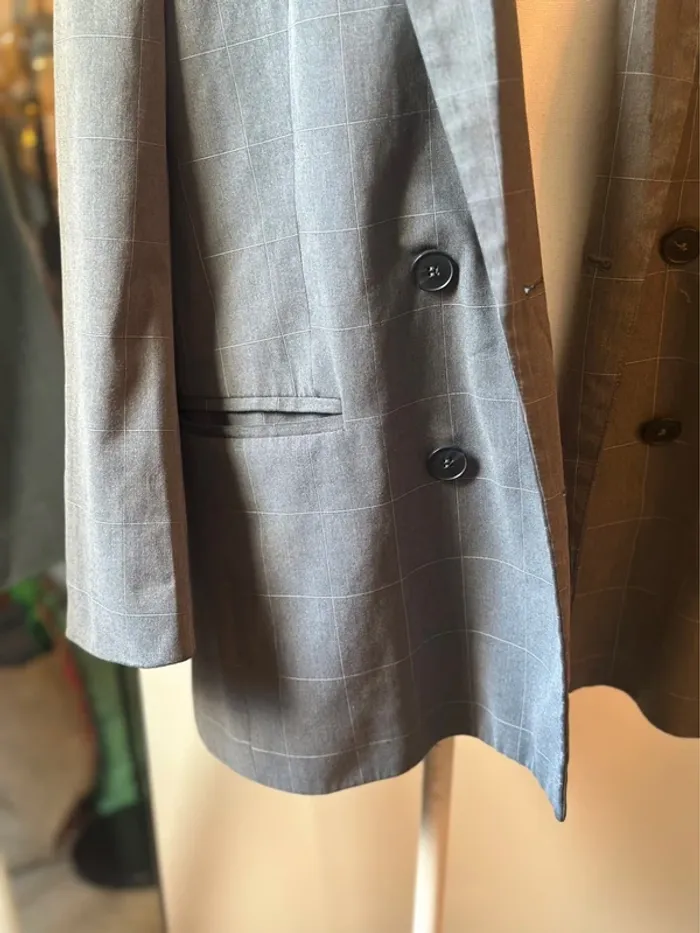 Veste blazer oversize gris à carreaux Weekday – Taille 38 - photo numéro 4