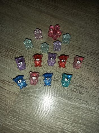 lot de 9 pinces nounours,5 pinces fleur et 1 pince rose fleur pour coiffure cheveux