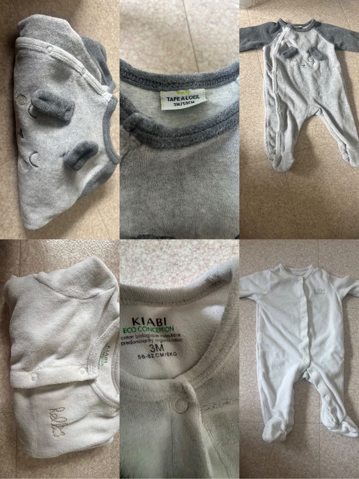 Lot 5  pyjamas bébé 3 mois – Disney, Kiabi, Gémo, Tape à l’œil – Très bon état - photo numéro 3