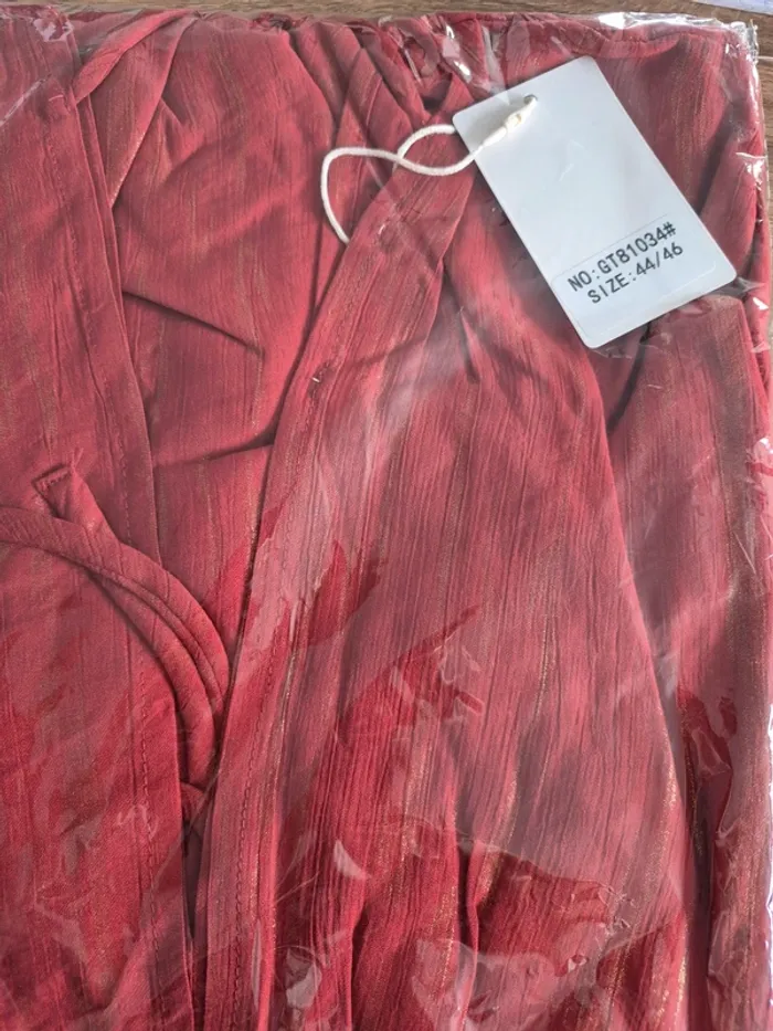 Robe Brique et Dorée Femme Manches Courtes Taille 44/46 - photo numéro 3