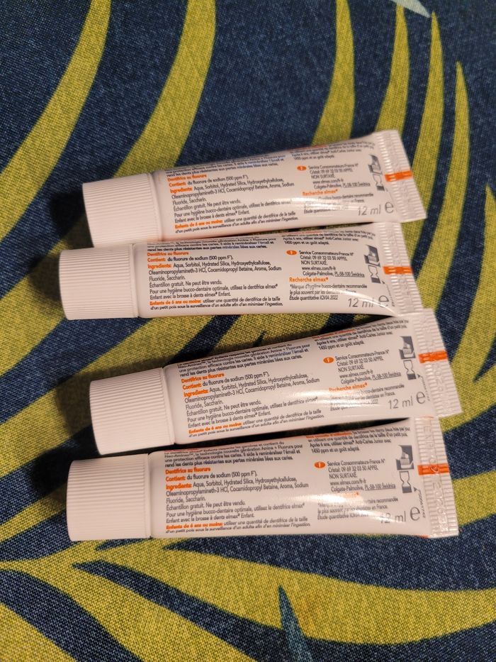 Lot de 4 tubes elmex enfant petit format dentifrice - photo numéro 3