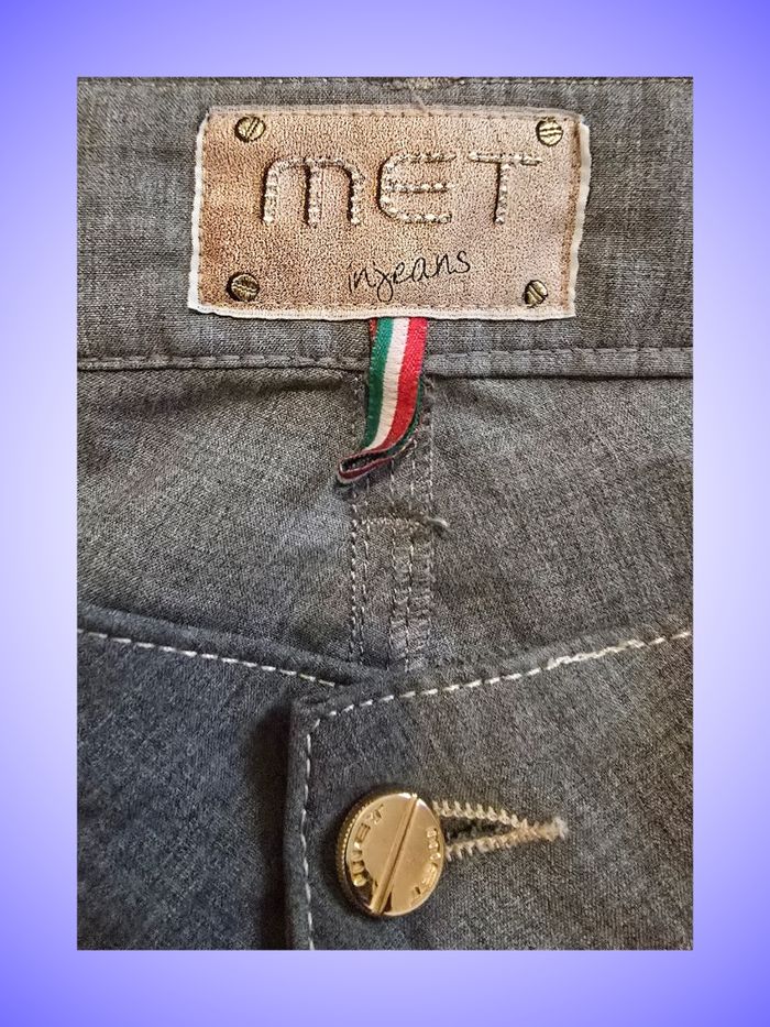 Pantalon Droit Gris Taille 36 S Met - photo numéro 3